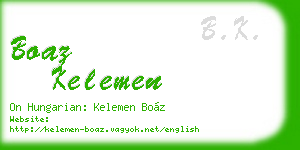 boaz kelemen business card